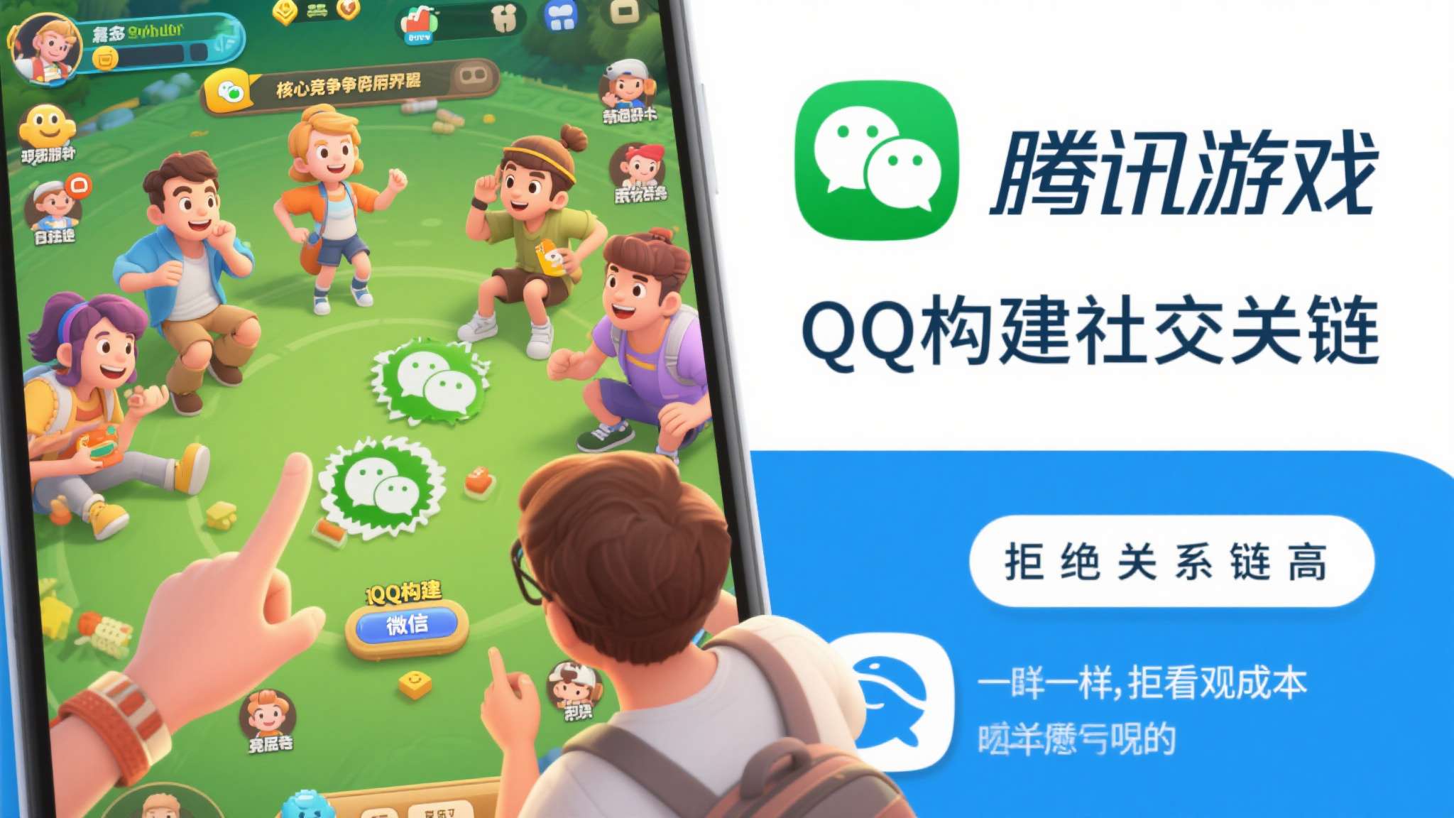 很多人低估了腾讯游戏最核心的竞争壁垒——微信与QQ构建的社交关系链。当你的好友都